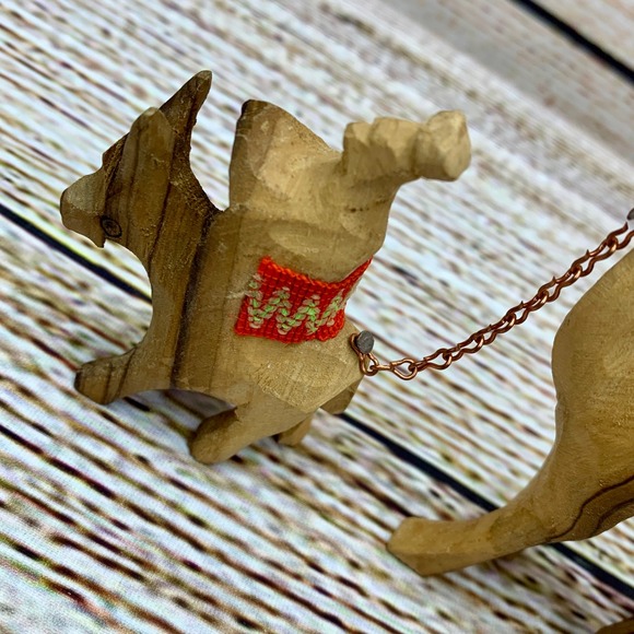 Vintage Hand Carved Olive Wood Camel Train The Holy Land Bethlehem‎ Souvenir - Picture 8 of 11